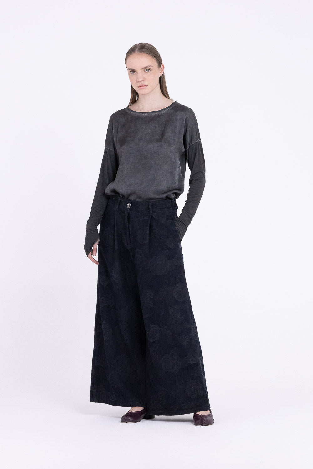 Pantaloni Palazzo F07-S475 SANCTAMUERTE