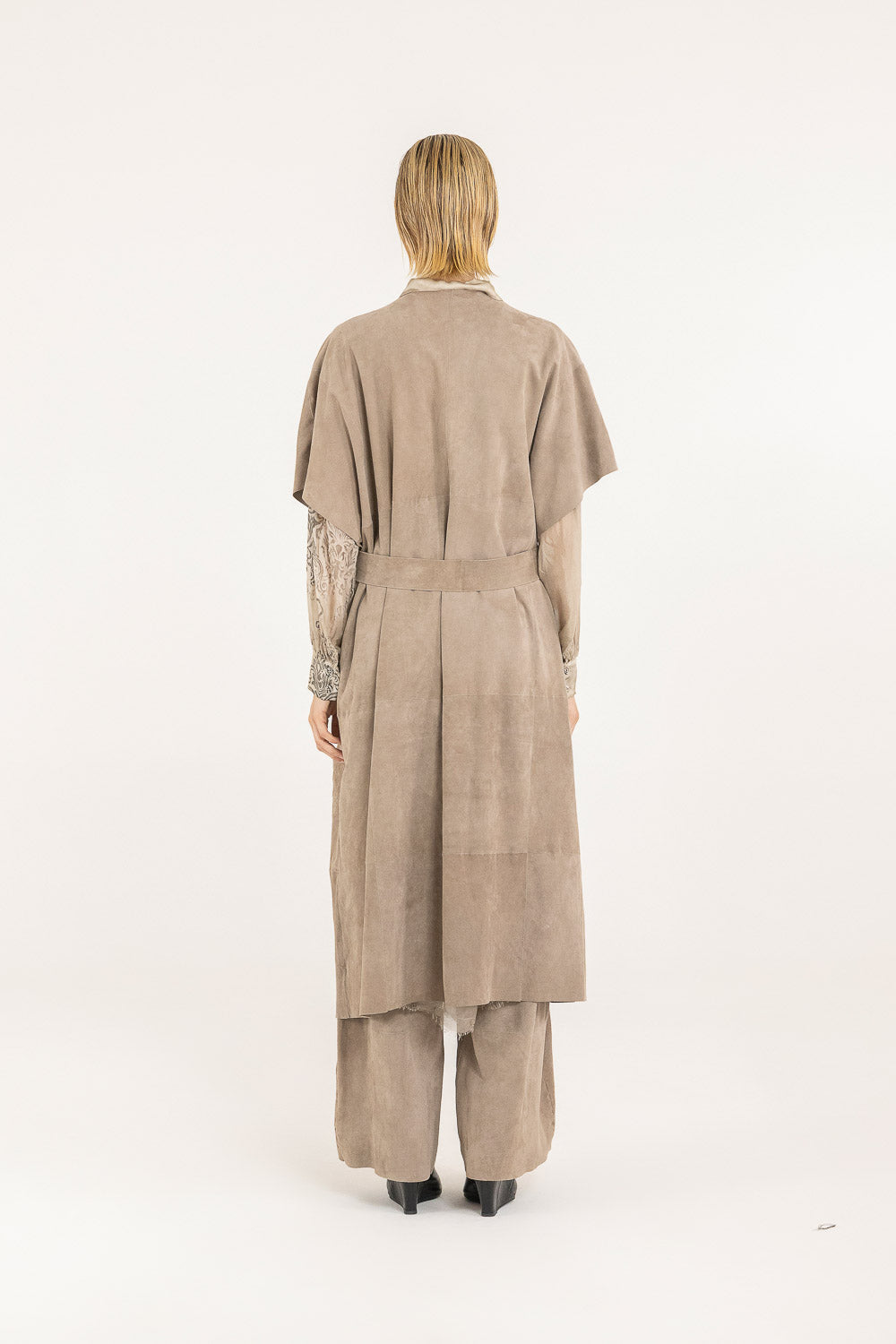 F07-S269 Spolverino Lungo Pelle - SANCTAMUERTE