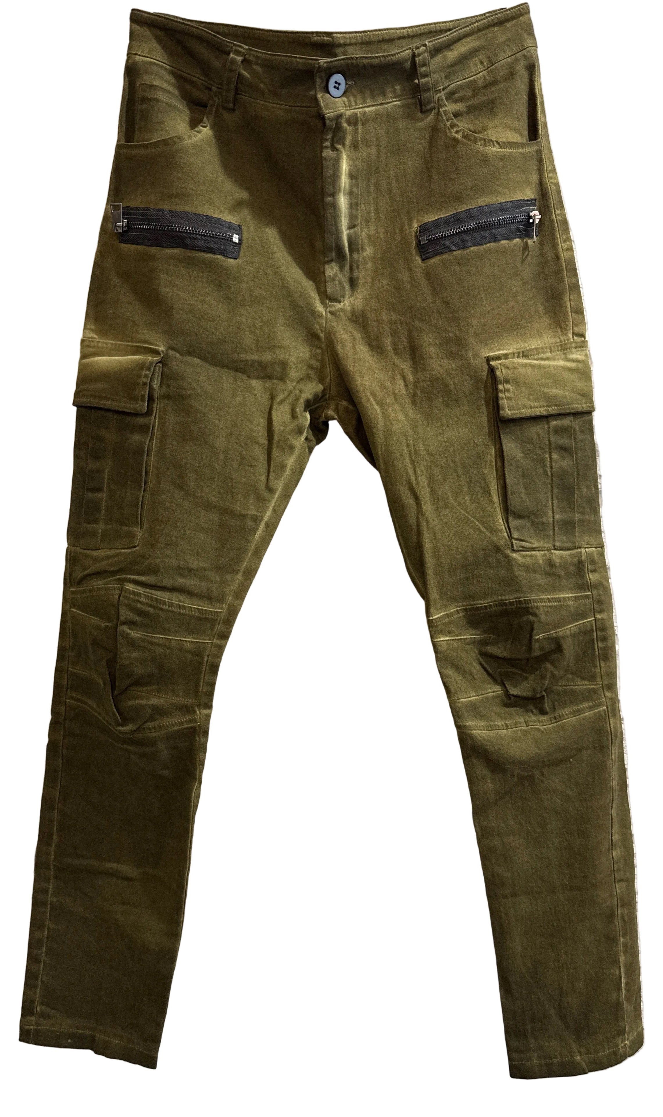 F06 - M3616 Pantaloni Cargo Zip - Boutique Central Roma